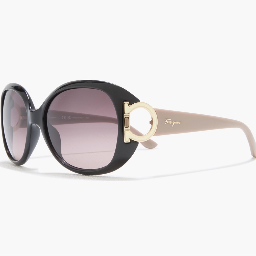 Salvatore Ferragamo Black Sunglasses with Protective Case